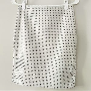 Express White Polka Dot Pencil Skirt
